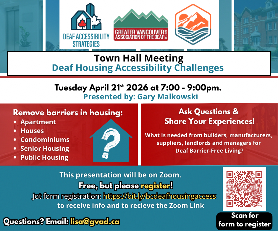 GVAD BCAD Advocate for Deaf Barrier-free housing flyer