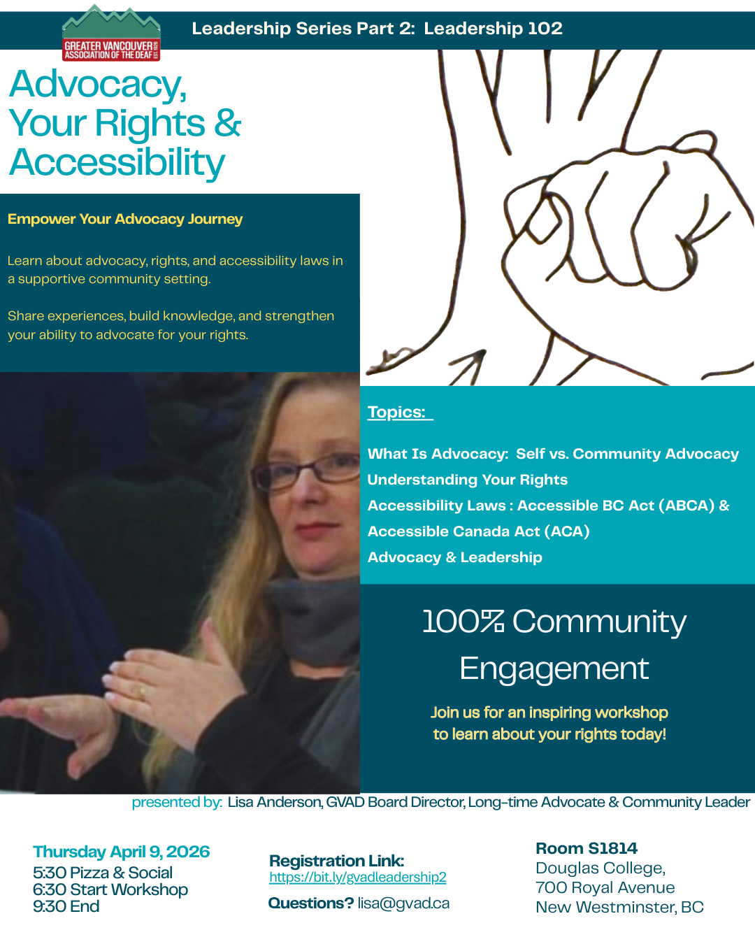 Leadership 102 Workshop: Your Rights & Accessibility flyer