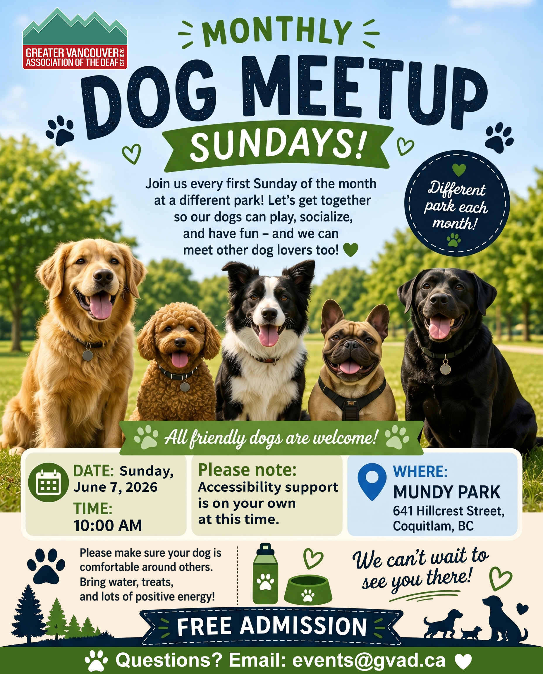 GVAD Dog meetup flyer